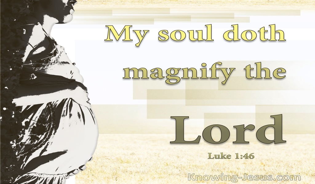 Luke 1:46 My Soul Magnifies The Lord (beige)